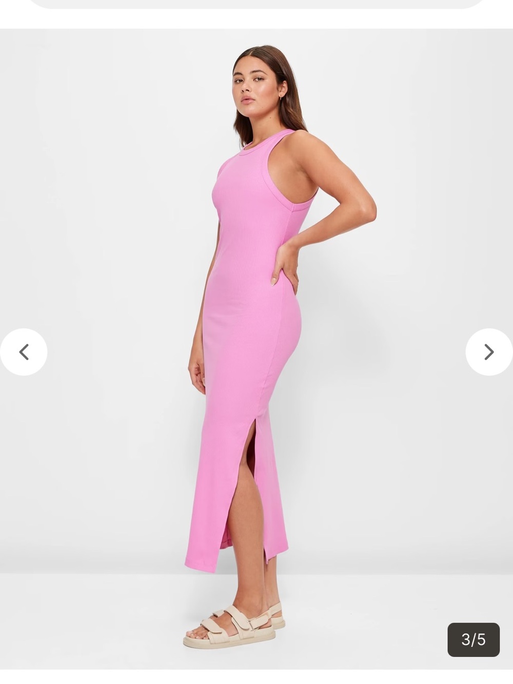 Universal Thread Bubblegum Pink Racerback Racerback Tank Ribbed Maxi Dress - Picture 3 of 14